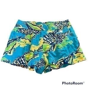 100% rayon teal tropical Lilly Pulitzer shorts